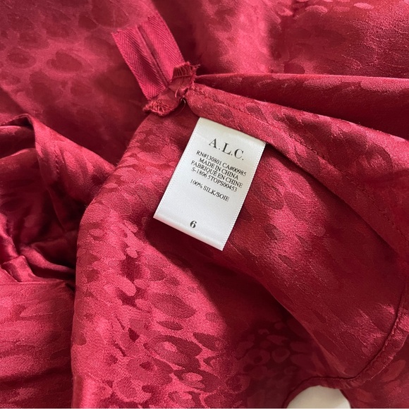 ALC red v neck peplum blouse holiday - Picture 7 of 7